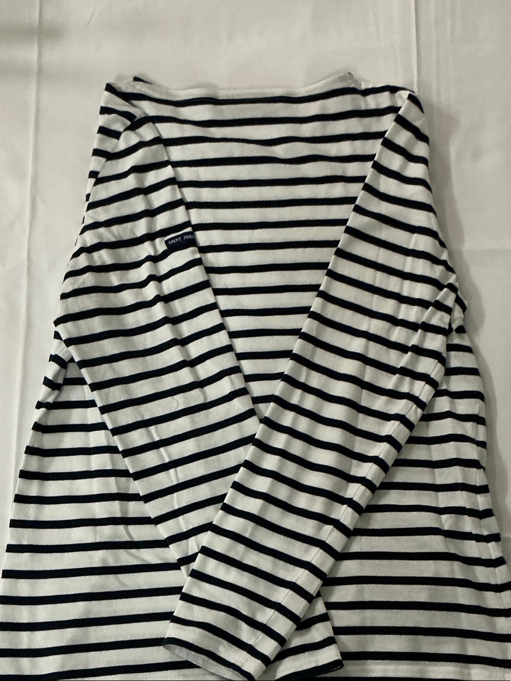 Saint James Striped Crewneck Sweater in Navy and White - Picture 4 of 5